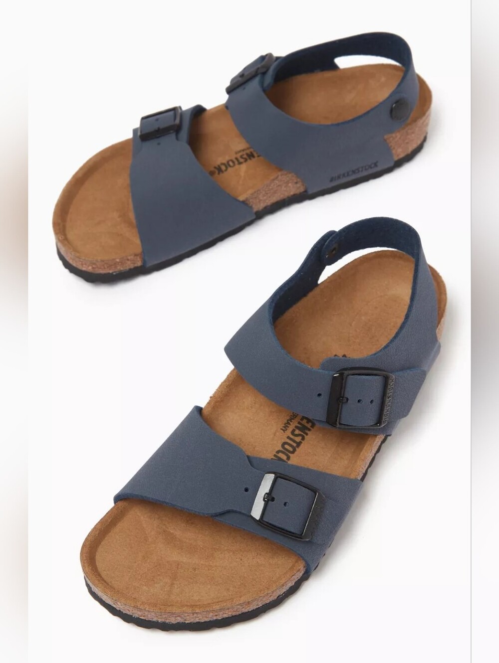 Birkenstock Kids Navy Two-Buckle Sandal with Heel Strap